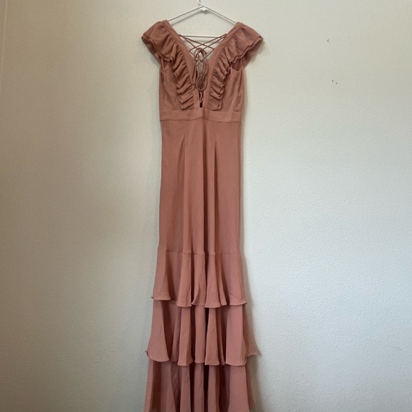 Ted Baker Pink Ruffled Tiered Maxi Gown - Picture 2 of 5